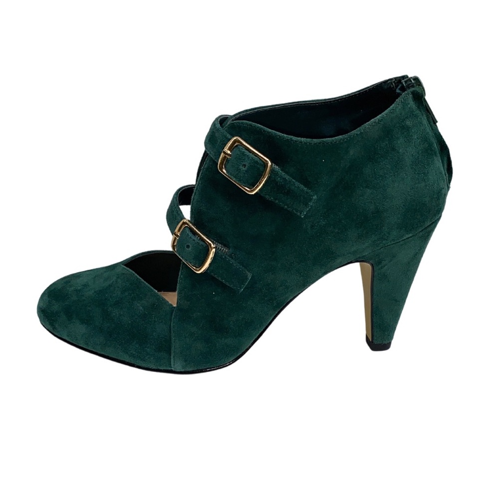 NEW Bella Vita Niko Womens Emerald Green Suede Size 9 Wide 3.5" Round Toe Heels